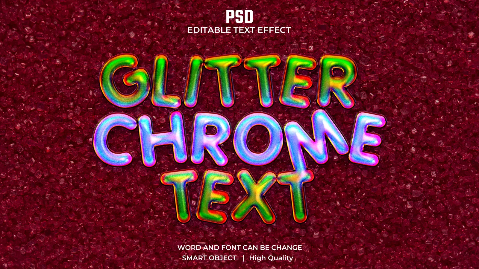 Glitter Chrome Text Effect preview